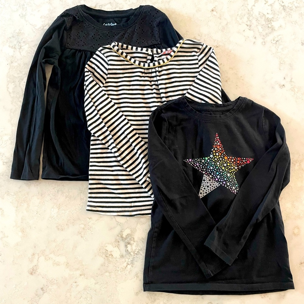 Cat & Jack / Bundle of B&W long-sleeve tees